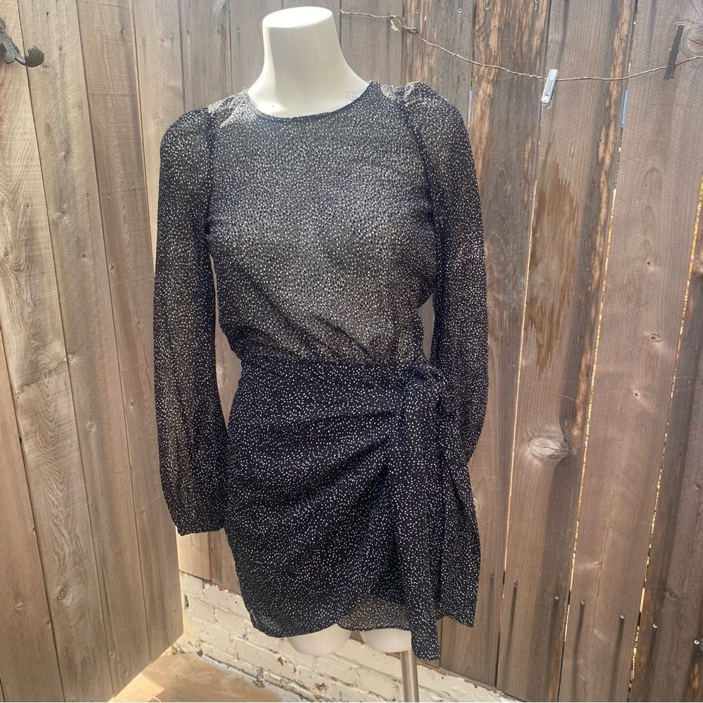 Zara Black and Cream Polka Dot mini Dress size XS